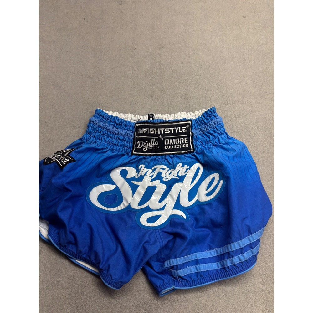 Infightstyle Muay Thai Shorts Blue Ombre Collection Dojillo Athletics Small
